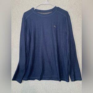 Tommy Bahama Shirt Mens Size Medium Blue Thermal Long Sleeve Casual